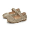 thumbnail image 4 of LIIPEE Girls Sandals Carnival Party Dressy Sparking Sequins Flat Bottom Soft Sole Fashion Sandals Kids Child Ankle Strap Hollow Out Shoes Cute Comfortable Breathable Daily Footwear,Gold,5-5.5 Years, 4 of 4