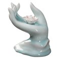 thumbnail image 1 of Quemador de incienso con forma de mano de Buda, soporte para incienso, adorno decorativo de escritorio B-Azul con Flor, 1 of 8