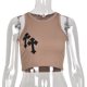 thumbnail image 1 of Top corto con estampado cruzado BoozRey Y2K para mujer, camiseta básica ajustada sin mangas con cuello redondo, ropa de calle para chicas, camisetas sin mangas góticas Vintage Tan Jianjun unisex, 1 of 2