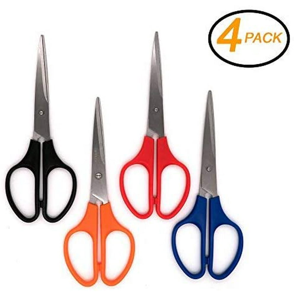 Emraw 8 Straight Handle Double Thumb Stainless Steel Scissors Soft Comfort Grip Handles Small