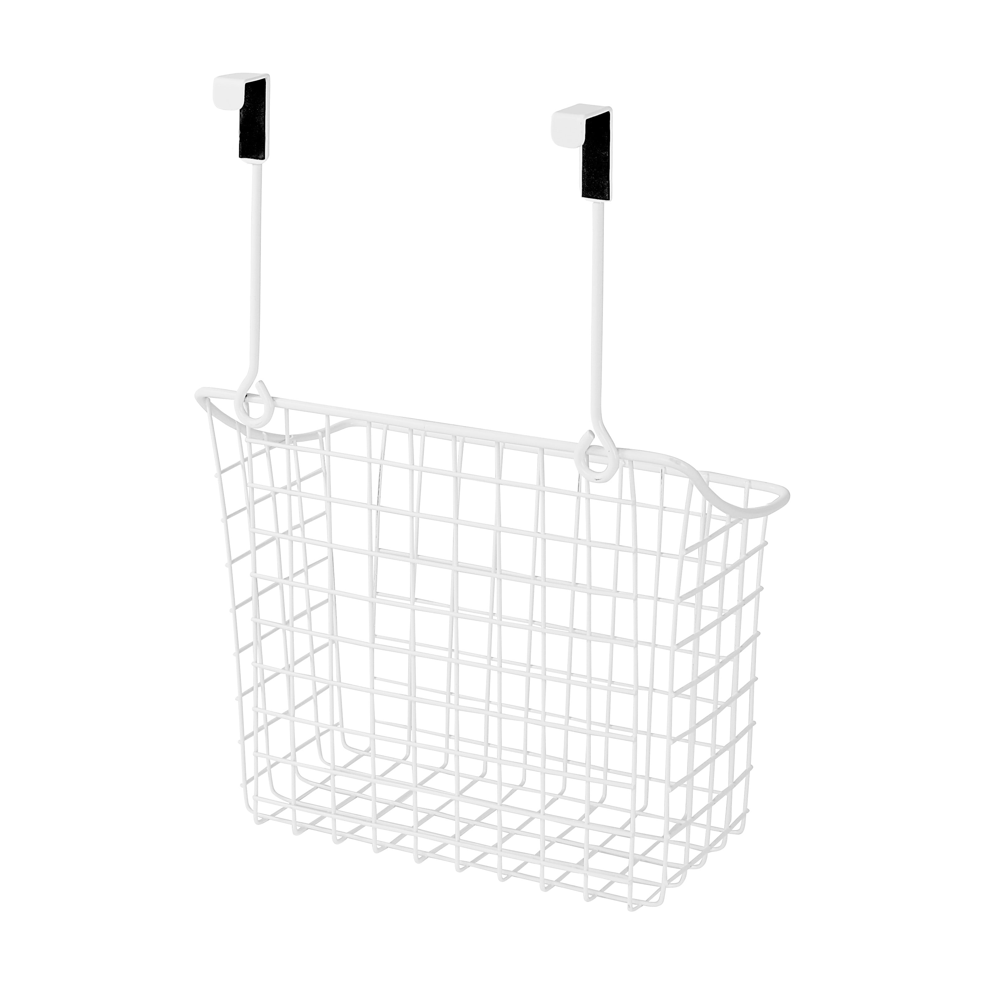 Spectrum Diversified Grid Storage Basket Over The Cabinet Steel Wire Organization Under Sink Organization For Kitchen Bathroom Large White Walmart Com Walmart Com