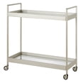 thumbnail image 4 of Evelyn&Zoe Industrial 33" Wide Satin Nickel Bar Cart, 4 of 7
