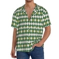 thumbnail image 3 of Haiem Light Green Squares Men's Casual Shirts Short Sleeve Button Down Shirts Fashion Textured Summer Beach Shirt-XX-Large, 3 of 7