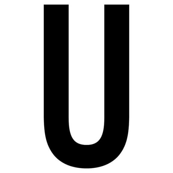J.J. Keller 61631 Letter U White Vinyl Adhesive Label - 12 in.