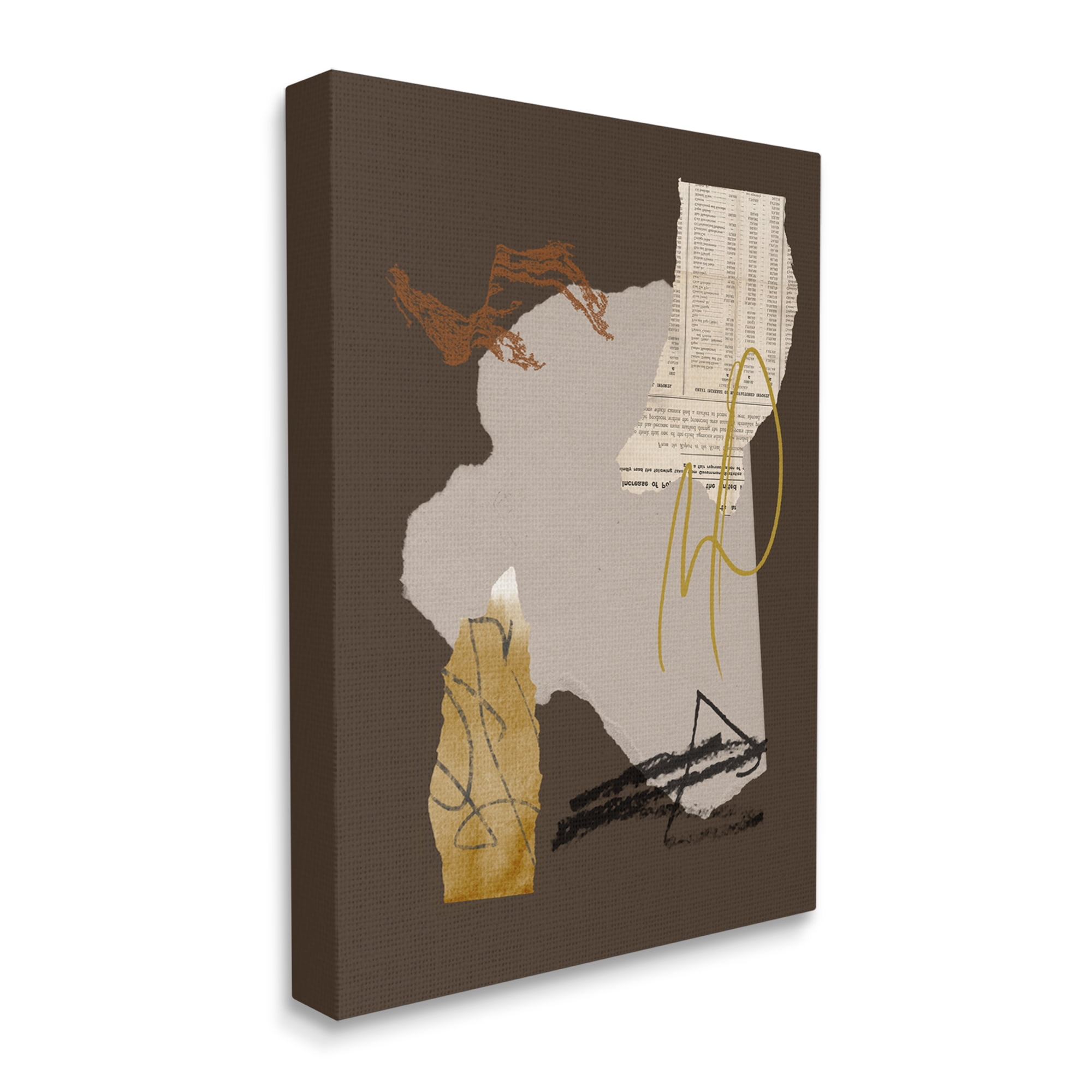 Stupell Industries Abstract Layered Paper Clippings Collage Modern Design Graphic Art Gallery Wrapped Canvas Print Wall Art, Design by Melissa Wang