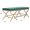 thumbnail image 6 of SAFAVIEH Juliet Modern Glam Rectangular Bench, Emerald/Gold, 6 of 10