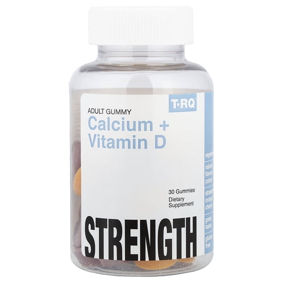 T-RQ Adult Gummy, Calcium   Vitamin D, Strawberry Orange Cherry, 30 Gummies