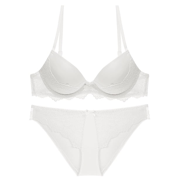 Conjunto de sujetador de mujer con encaje sexy y fruncido para chicas