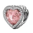 thumbnail image 2 of Dije de corazón para pulsera, dijes espaciadores para cadenas de serpiente, cuentas de corazón de Metal, cuentas con orificio grande para brazaletes, , Rosa Yinane Charm Corazón para Pulsera, 2 of 8