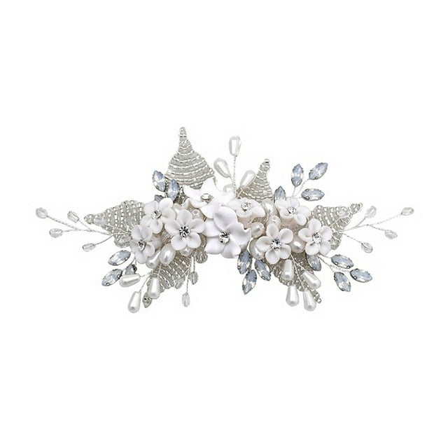 1pc Pretty Crystal Pearl Hair Peine Peine Peine Peine Peine Peine Peine Peine Peine