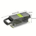 thumbnail image 3 of Vegetable Chopper, 7 Blade Veggie Chopper, Practical Food Chopper with Container, Cheese Grater, Home Essentials & Kitchen Gadgets(Green/Grey)（32*11*11cm), 3 of 5