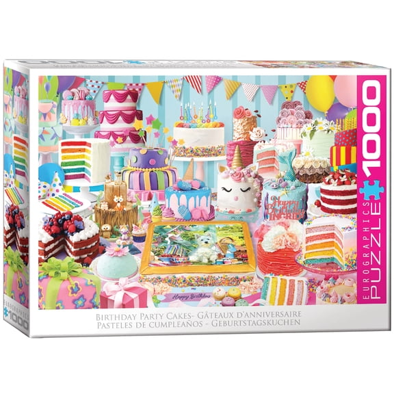 Eurographics: Birthday Cake Party - 1000 Piece Puzzle - Adult Jigsaw, 19.25" x 26.6" Assembled, Fun Vibrant Colorful Print, Quality Recycled Material