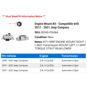 Engine Mount Kit - Compatible with 2017 - 2021 Jeep Compass 2018 2019 2020