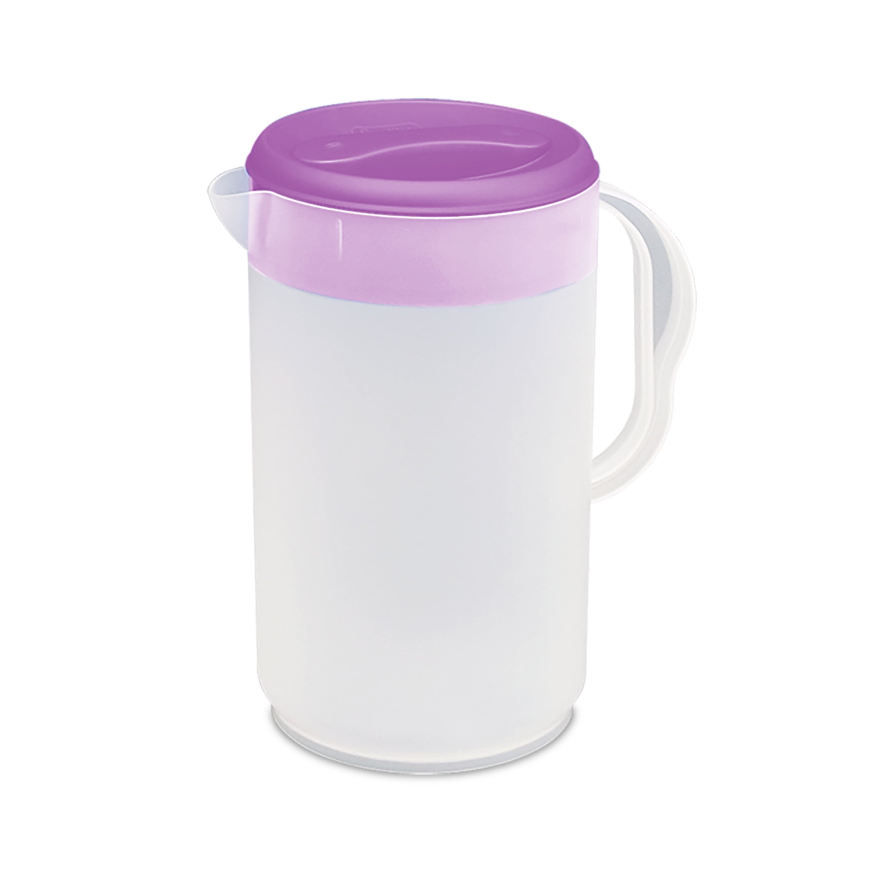 (2 pack) Sterilite, Pitcher, Twist & Pour 1 Gallon Pitcher, Violet Bloom, 1 gal, designed for ice making.