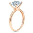 thumbnail image 2 of 2.5 ct Princess Cut Natural Swiss Blue Topaz Solitaire 14K Rose Gold Womens Engagement Ring, 2 of 6