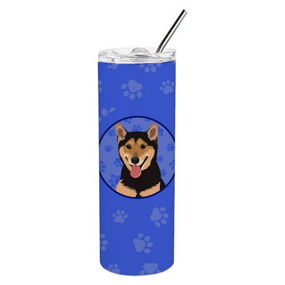 Carolines Treasures WDK1194TBL20 Shiba Inu Black and Tan Stainless Steel 20 oz Skinny Tumbler Blue 20 oz multicolor