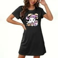 thumbnail image 2 of Delliss Women's Plus Size Halloween Nightdress Crew Neck Short Sleeve Sleepwear Black S, 2 of 3