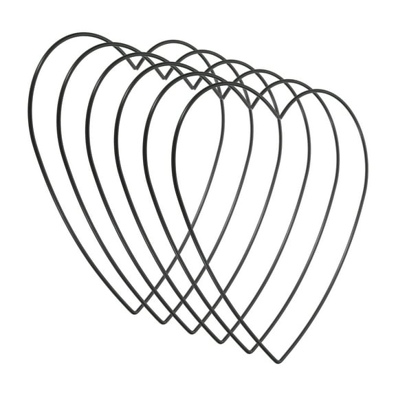 Uxcell 8 Inch Heart Dream Catcher Rings, 6 Pcs Metal Christmas Macrame Wreath Floral Ring Hoop, Black