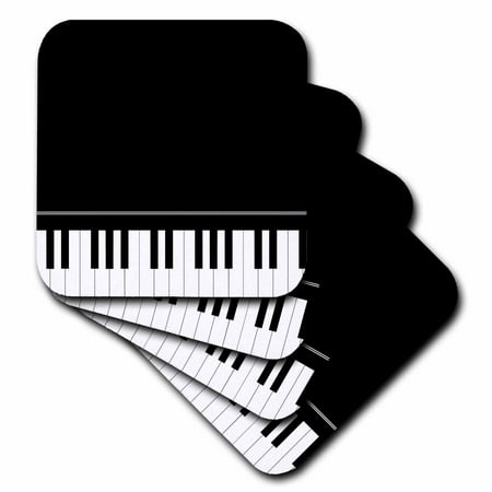 3d Rose 3drose Black Piano Edge - Baby Grand Keyboard Music Design For