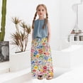 thumbnail image 2 of TIREOW Girls Wide Leg Pants Cute Print Elastic High Waist Drawstring Baggy Casual Pants Fashionable Streetwear Lightweight Pants, 2 of 8