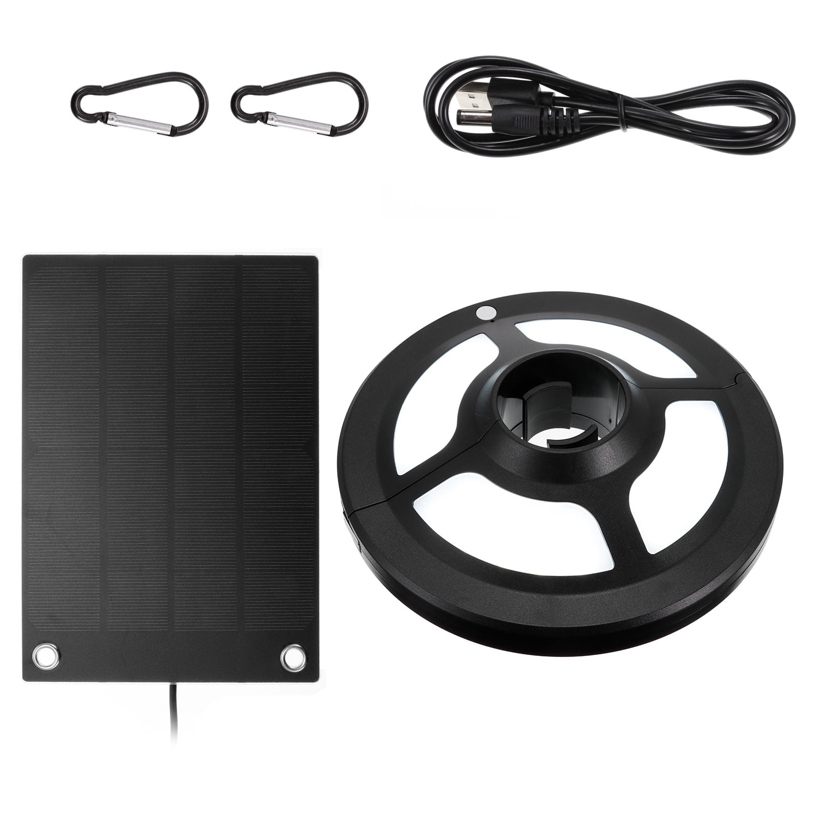 LED Solar Umbrella Lights Bright Rechargeable Umbrella Pole Light Black