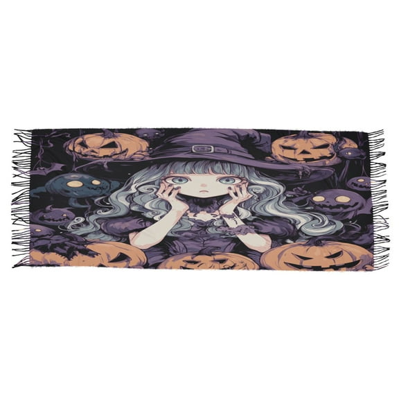 BZSMCE Women Scarf Green Hair Witch Simple Pattern Soft Warm Long Large Scarves