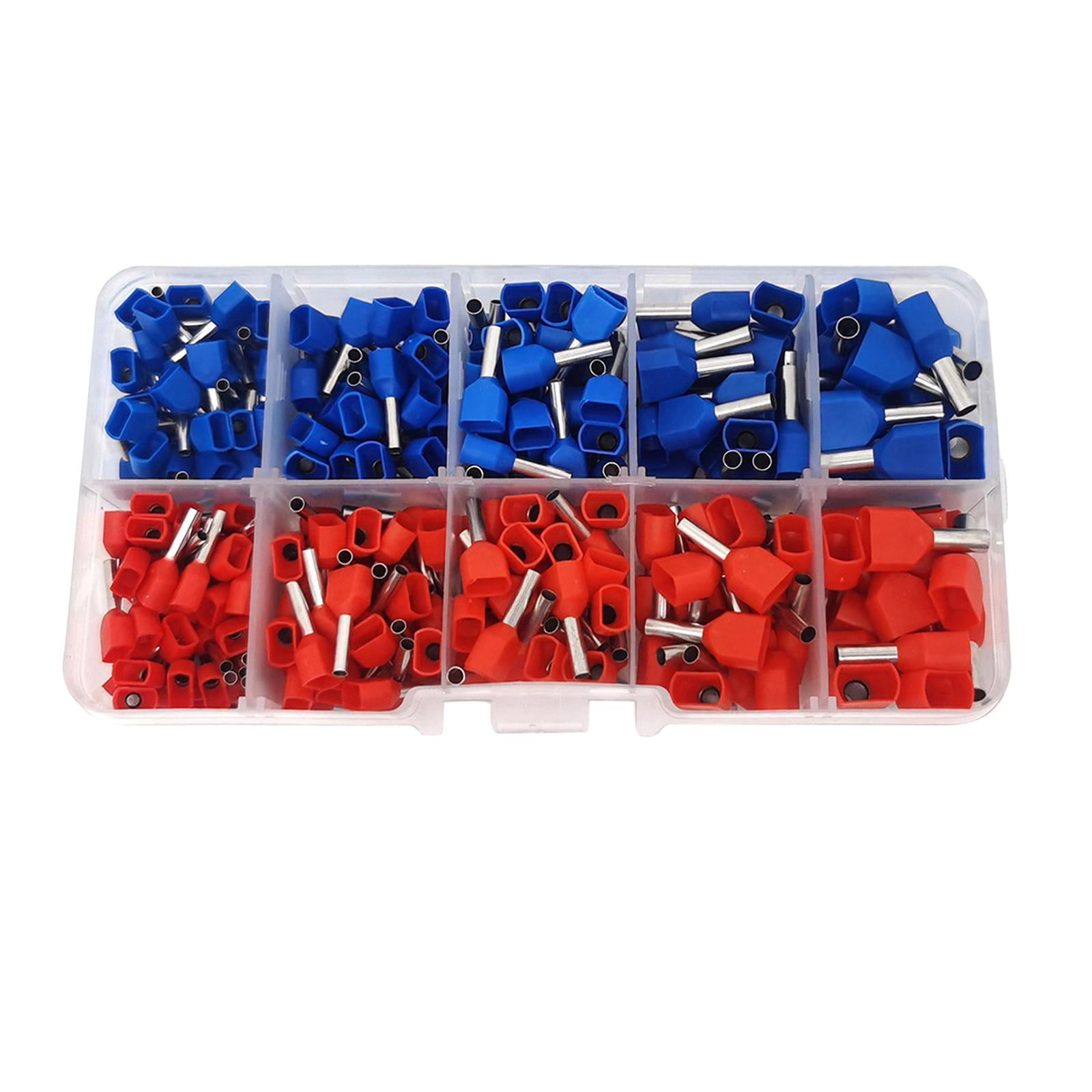 Miulika 4x 270Pcs Cold Press Terminal Terminal Set, Replaces Terminal, Double Wire Parallel Terminal Pressed Terminal Block,
