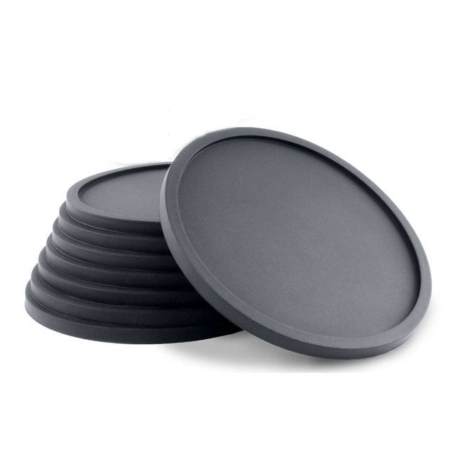 Posavasos de silicona con soporte, juego de 8, posavasos para interiores y exteriores, duraderos, protege la mesa, antideslizante, apto para bebidas y tipos de mesa