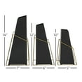 thumbnail image 3 of DecMode 10", 12", 14"H Black Metal Vase with Gold Wire Accents, Set of 3, 3 of 7
