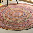 thumbnail image 3 of SAFAVIEH Cape Cod Miah Braided Area Rug, 8' x 8' Round, Red/Multi, 3 of 6