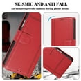 thumbnail image 6 of Compatible with iPhone 16 Wallet Case, with Wrist Strap and Crossbody Strap, Make-up Mirror PU Leather Flip Credit Cell Cover Kickstand for iPhone 16 Girls Women, Red, 6 of 9
