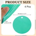 thumbnail image 2 of Uxcell Salvamanteles para Platos Calientes de 6 Pulgadas, 4 Pcs Almohadillas de Silicona Resistentes al Calor, Alfombrillas Redondas de Silicona Antideslizantes para Encimeras de Cocina, Verde Oscuro, 2 of 7