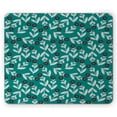 thumbnail image 1 of Floral Mouse Pad, Illustration of Abstract Surreal Flower Motifs with Stripes and Leaves, Rectangle Non-Slip Rubber Mousepad, Teal White Charcoal Grey, by Ambesonne, 1 of 2