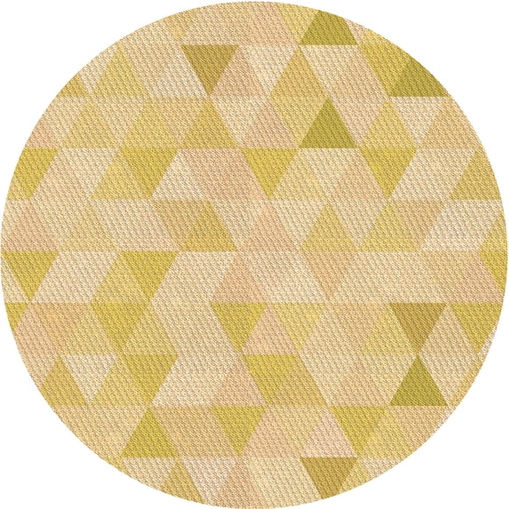 Ahgly Company Indoor Round Patterned School Bus Yellow Area Rugs, 5' Round