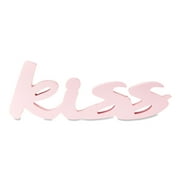 Way to Celebrate! Valentines Day Wood Cut Out Letter Dcor, Pink KISS 