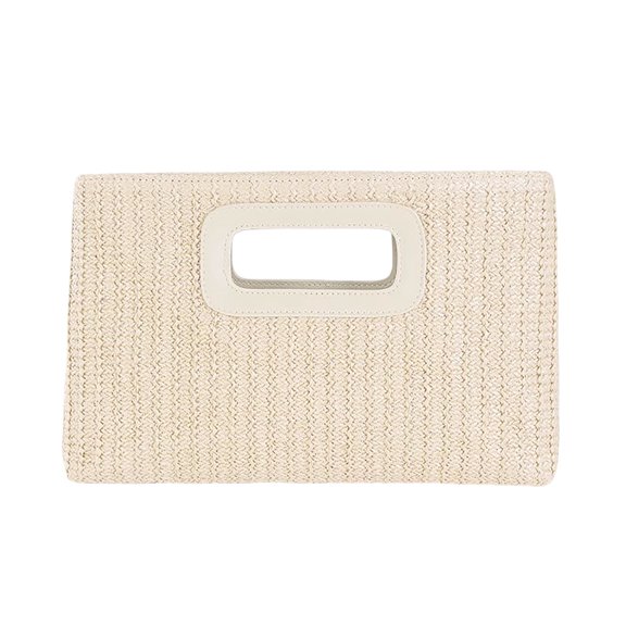 Stylish Women's Handwoven Rattan Tote Bag Bohemian Straw Shoulder Bag Large Capacity Beach Carryall for Daily Commute