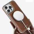 thumbnail image 3 of TECH CIRCLE for iPhone 16 Pro (2024) 6.3" PU Leather Case with Built-in Kickstand, Hands-free Viewing in Landscape/Portrait Modes, Compatible with MagSafe, Shockproof Protective Cover, Brown, 3 of 11