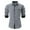 Gray, variant on WREESH Men's Dress Button Down Shirts Casual Hollow Out Solid Color Short Sleeve Turndown Collar Shirts Stylish Tops Blue