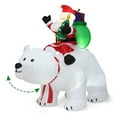 thumbnail image 1 of Costway Papá Noel sobre Oso Polar con Cabeza Rotativa Inflable Decoración con Poliéster Impermeable y Luces LED, 1 of 7
