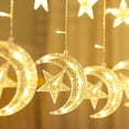 thumbnail image 2 of Fuchsun Led Curtain String Light 138 Led Crescent Moon and Star Light with 8 Lighting Modes for Indoor Outdoor (Warm White), 2 of 7