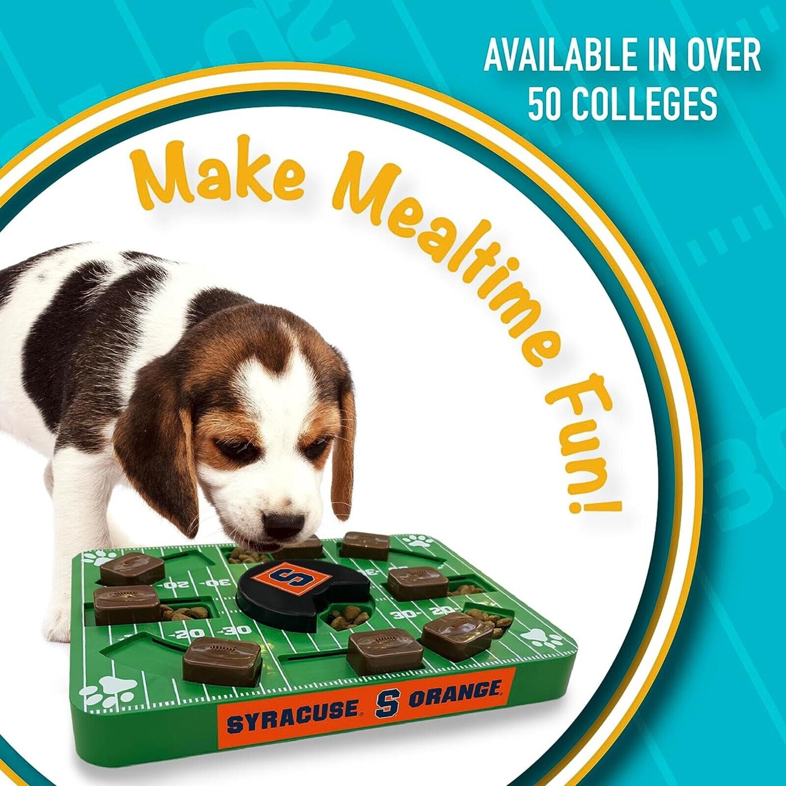 Pets First NCAA Syracuse Orange Puzzle Toy, Puzzle Treat Dog Toy, Interactive Dog Treat Toy, Dog Puzzle Feeding Slow Toy