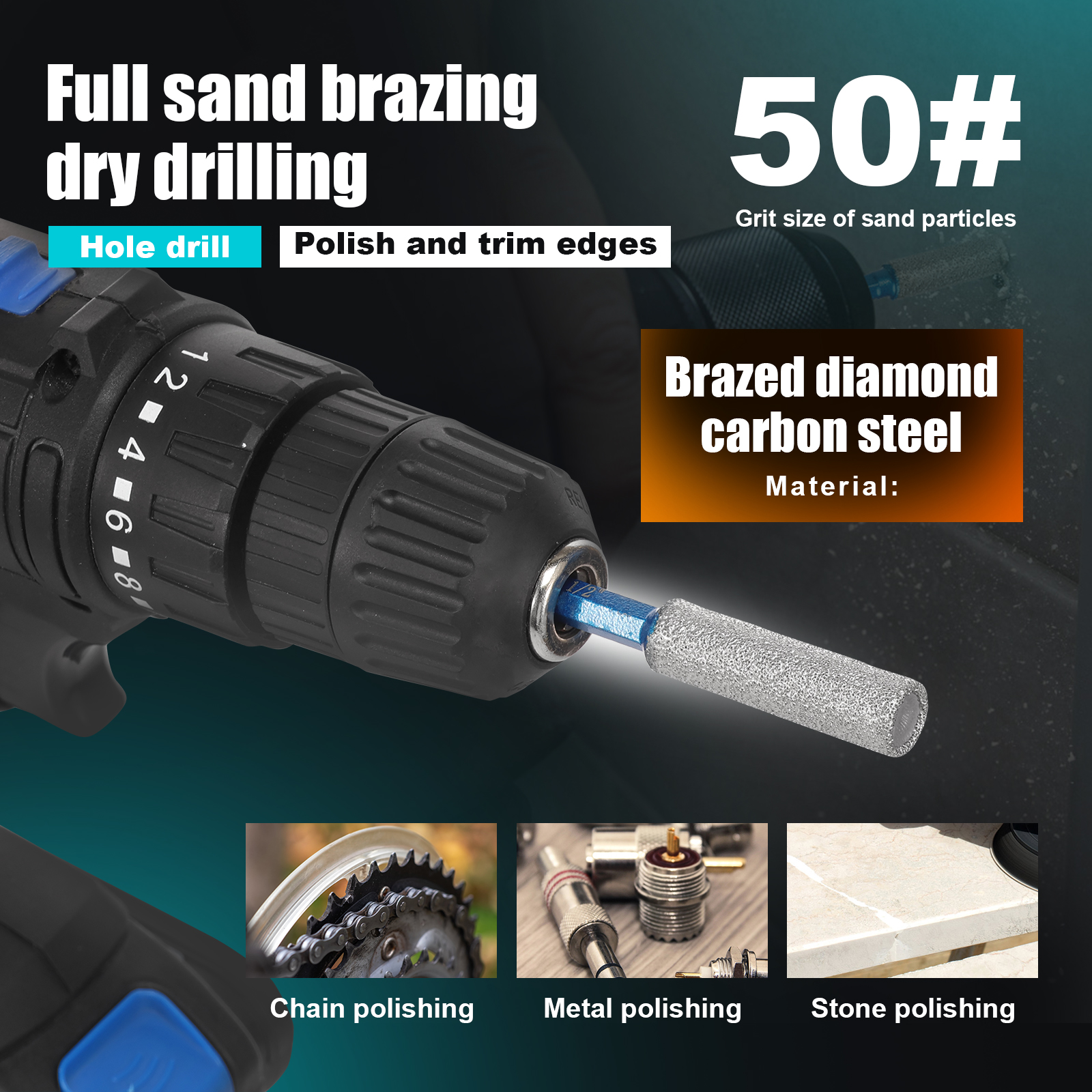 13PCS Diamond Drill Bit Set 5 Size Serrated Masonry Drill Bit and 4 Size Diamond Drill Bit Set with 1/4" Hex Shank for Glass Ceramic Porcelain Marble Granite