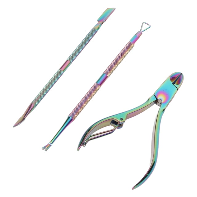 Cuticle Trimmer Set, Portable Cuticle Scraper Professional 3pcs for Toenails