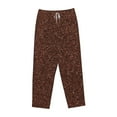 thumbnail image 6 of Uemuo Dark Brown Glitter Pattern Women's Wide Leg Palazzo Lounge Pants with Pockets Light Weight Loose Comfy Casual Pajama Pants-Large, 6 of 9