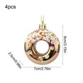 thumbnail image 3 of xihome Paquete de 4 adornos navideños de plstico en forma de estrella para colgar en la punta del rbol, con diseño de rosquilla, caramelo y bagel., 3 of 5