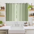 thumbnail image 2 of Sage Green Ombre Kitchen Curtains 63 Inch Length, Modern Gradient Abstract Art Grommet Top Bedroom Living Room Curtains, Light Filtering Cafe Curtain Drapes 2 Panels Set 104''x63'', 2 of 9