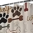 thumbnail image 3 of Paw Prints and Bones Shower Curtain 36"x72" ,Bathroom Decorative Shower Curtains Set with 12 Hooks,Modern Waterproof Washable Shower Curtain, 3 of 6