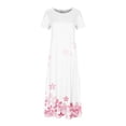 thumbnail image 4 of SMihono Robes d'Été Bohémiennes pour Femmes Grande Taille Mode d'Été Imprimée Manches Courtes Col Rond Bretelles Robe Chandail, 4 of 4