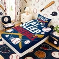 thumbnail image 5 of Erosebridal Eat Sleep Baseball Twin Sheet Sets, Sport Bedding for Boys and Girls, 3-Piece, 1 Flat Sheet, 1 Fitted Sheet and 1 Pillowcase, 5 of 6