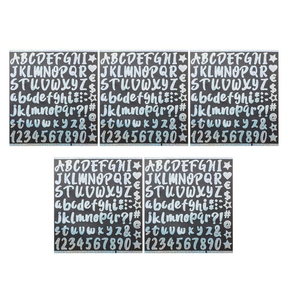 LEEYNEER 5 Sheets Rainbow Stickers Cursive Alphabet Waterproof Stencils